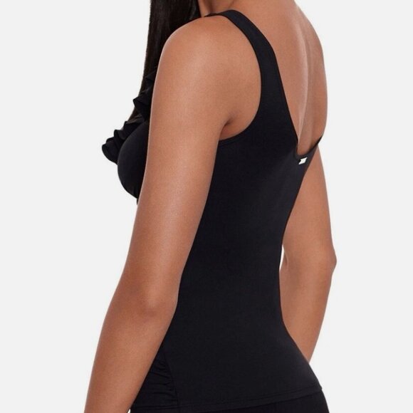 Lauren Ralph Lauren Beach Club Solid Ruffle Underwire Tankini Top Size 8 - Picture 10 of 10